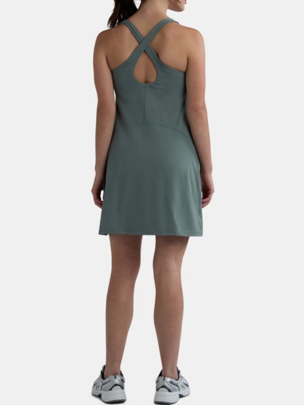 Avia Sage Green Scoop Neck Athletic Mini Dress With Built In Bra And Shorts XS - Picture 5 of 5